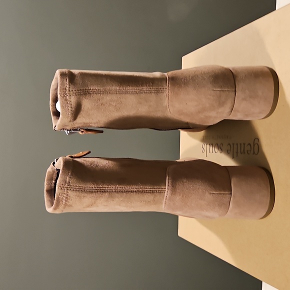 Gentle Souls Light Brown Suede Ankle Booties - Picture 5 of 6